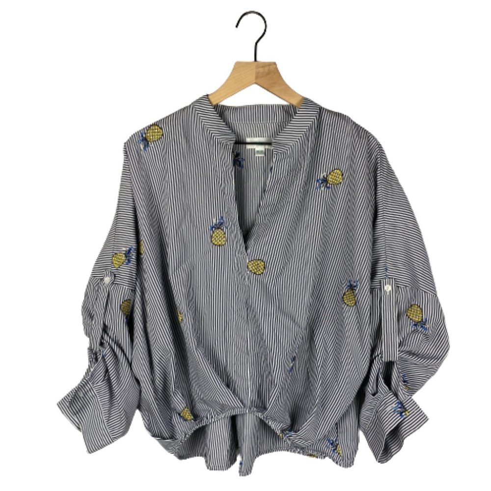 JOVONNA LONDON Pinstripe Pineapple Dakota Top